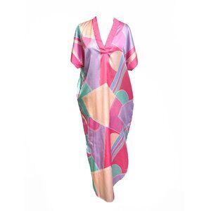 Vintage Yolanda Pastel Retro Graphic Abstract Color Block Geometric Shift Dress